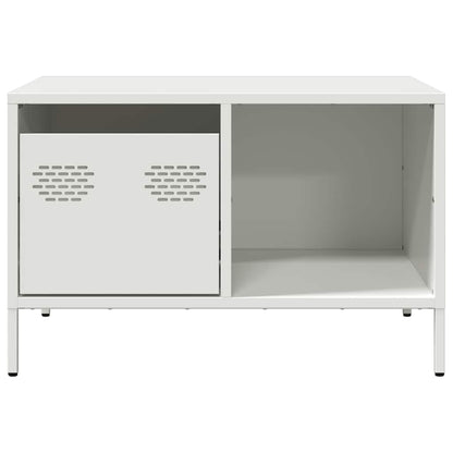 Tavolino Bianco 68,5x50x43,5 cm in Acciaio Laminato a Freddo | homemem39