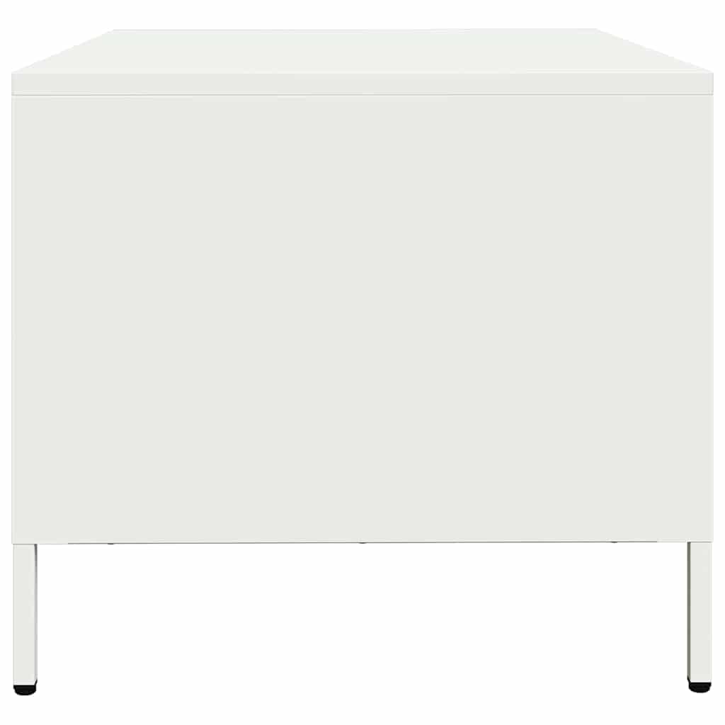 Tavolino Bianco 68,5x50x43,5 cm in Acciaio Laminato a Freddo | homemem39