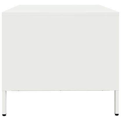 Tavolino Bianco 68,5x50x43,5 cm in Acciaio Laminato a Freddo | homemem39