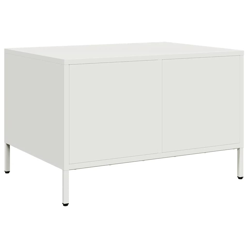 Tavolino Bianco 68,5x50x43,5 cm in Acciaio Laminato a Freddo | homemem39