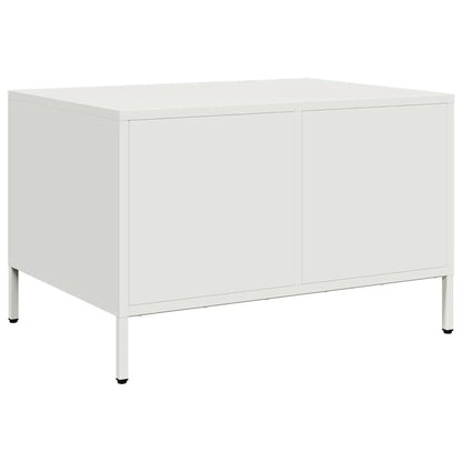 Tavolino Bianco 68,5x50x43,5 cm in Acciaio Laminato a Freddo | homemem39