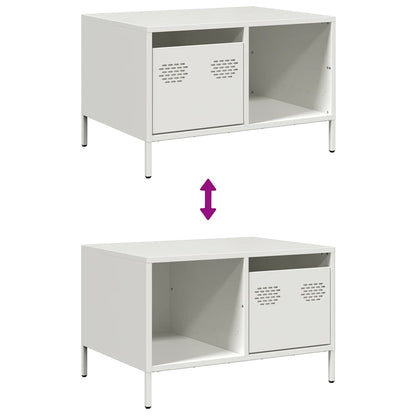 Tavolino Bianco 68,5x50x43,5 cm in Acciaio Laminato a Freddo | homemem39