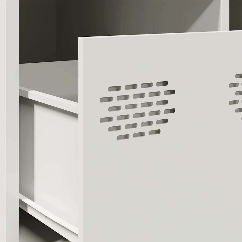 Tavolino Bianco 68,5x50x43,5 cm in Acciaio Laminato a Freddo | homemem39