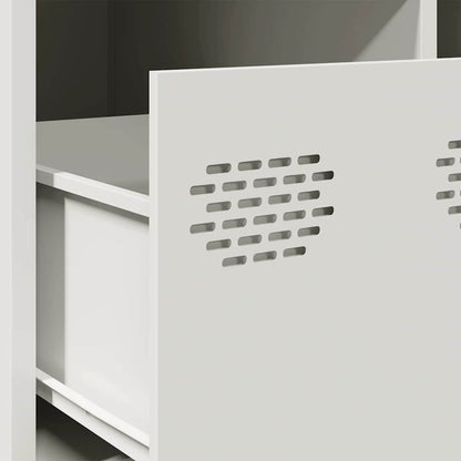 Tavolino Bianco 68,5x50x43,5 cm in Acciaio Laminato a Freddo | homemem39