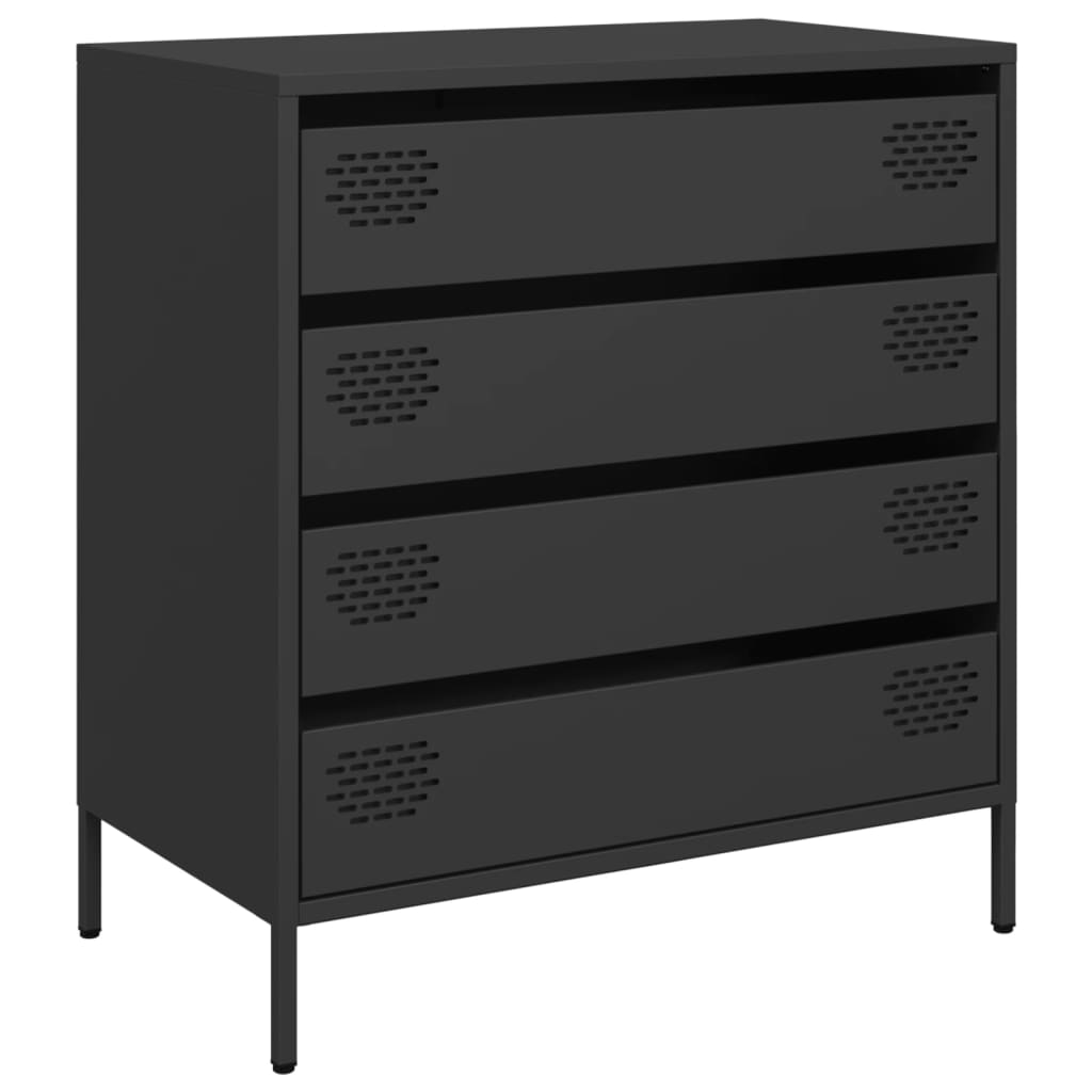 Credenza Nera 68x39x73,5 cm in Acciaio Laminato a Freddo - homemem39