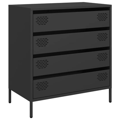 Credenza Nera 68x39x73,5 cm in Acciaio Laminato a Freddo - homemem39