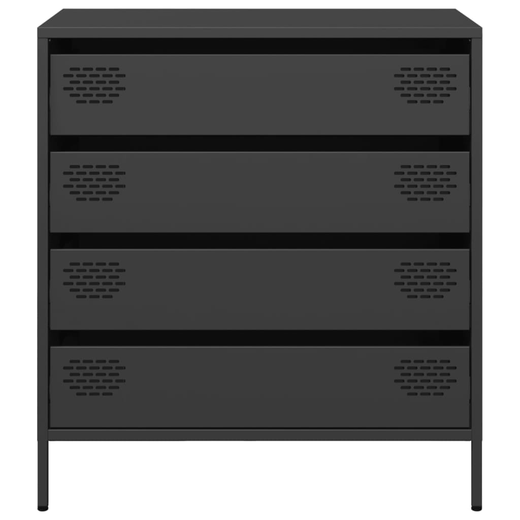 Credenza Nera 68x39x73,5 cm in Acciaio Laminato a Freddo - homemem39