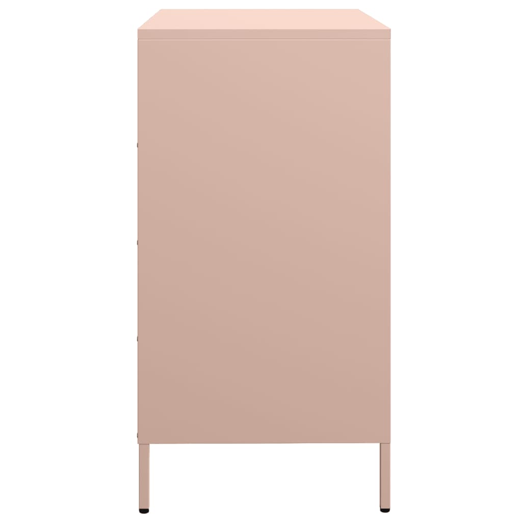 Credenza Rosa 68x39x73,5 cm in Acciaio Laminato a Freddo - homemem39