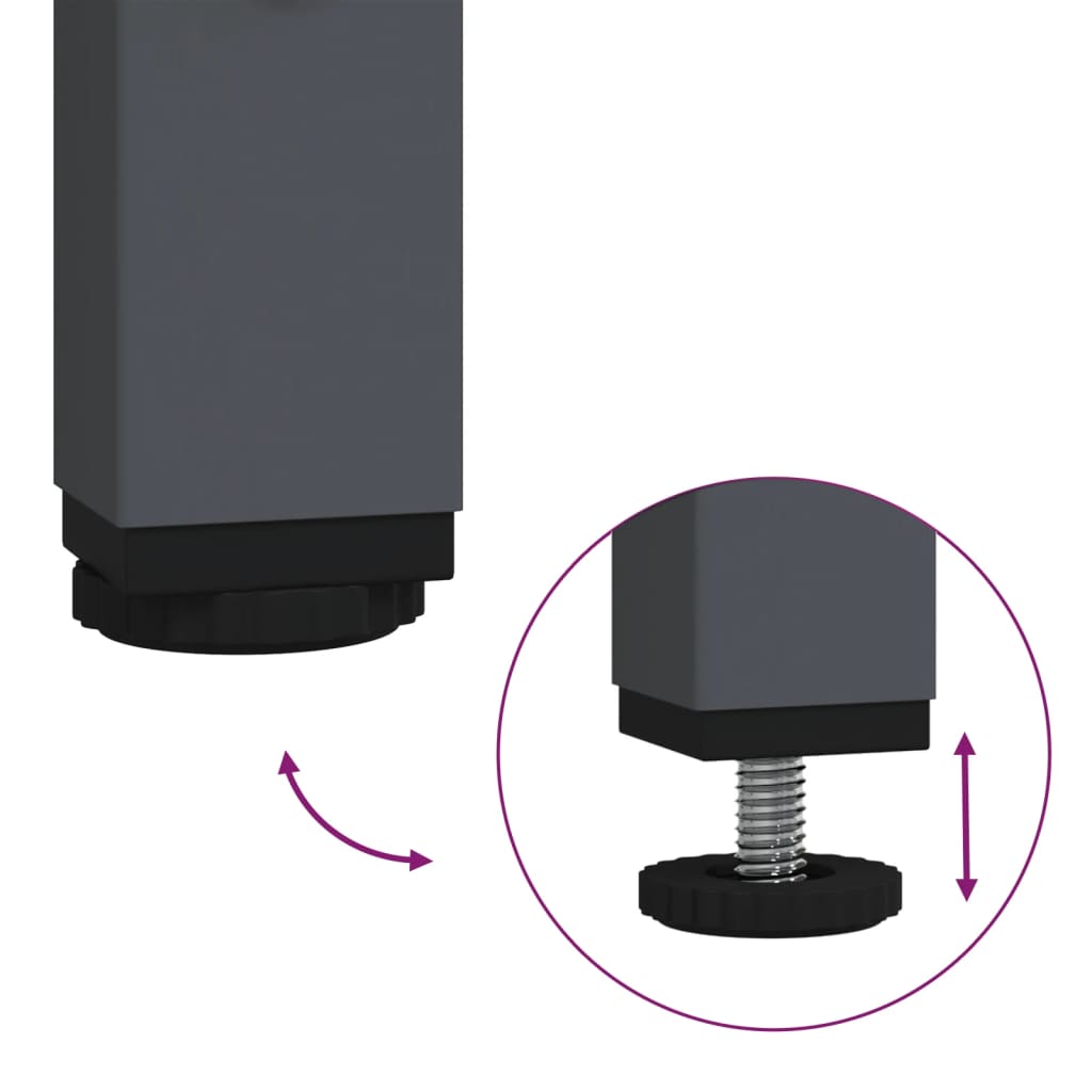 Credenza Antracite 68x39x73,5 cm in Acciaio Laminato a Freddo - homemem39