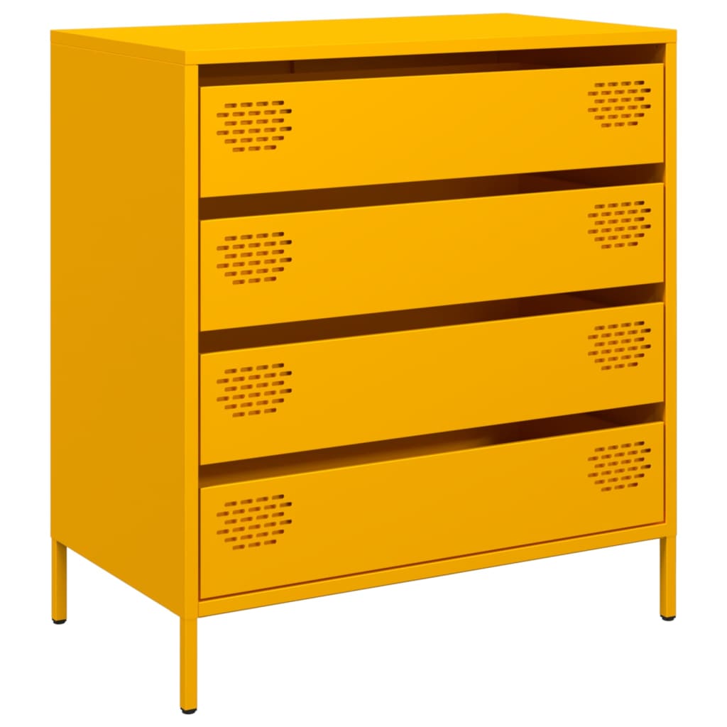Credenza Giallo Senape 68x39x73,5 cm Acciaio Laminato a Freddo - homemem39
