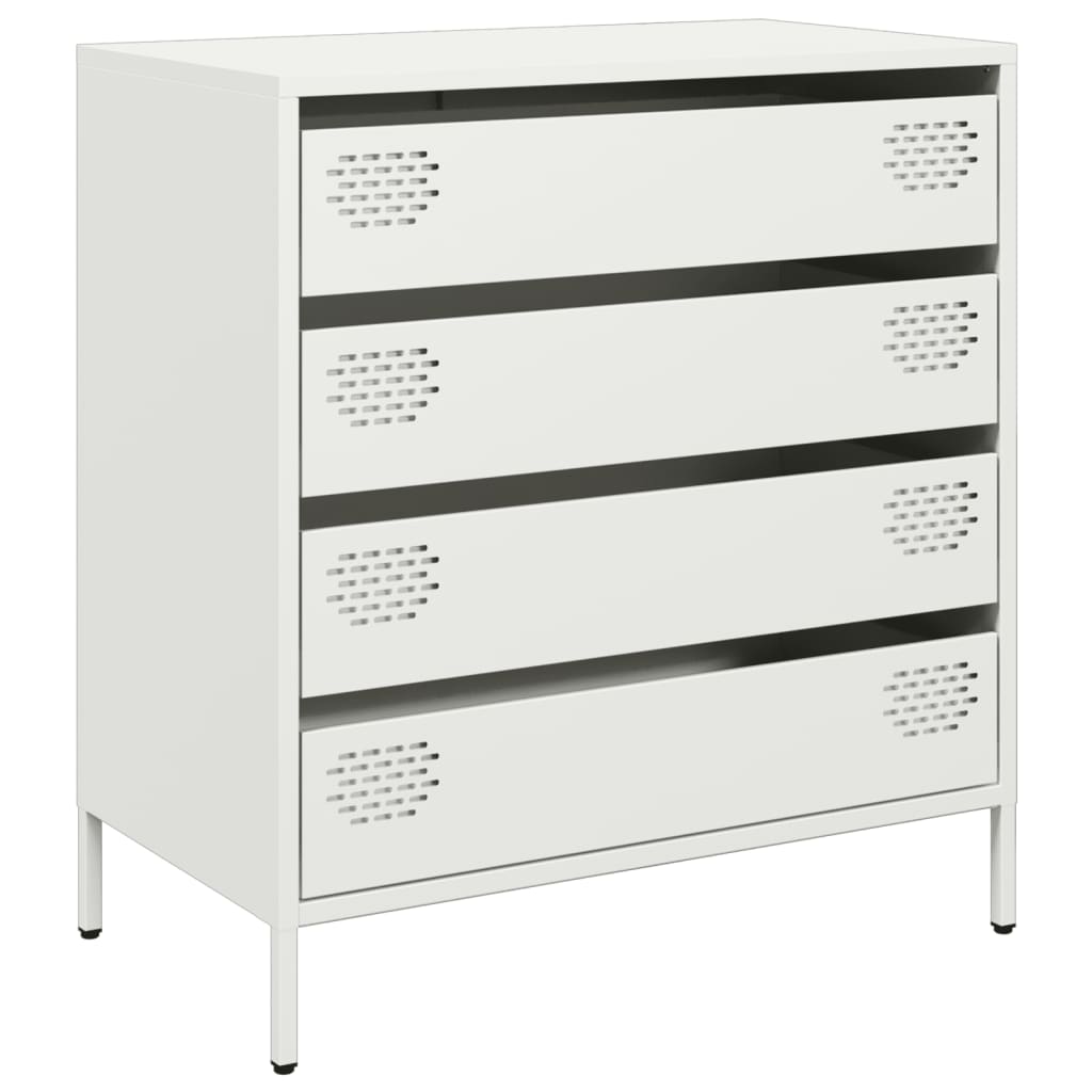 Credenza Bianca 68x39x73,5 cm in Acciaio Laminato a Freddo - homemem39