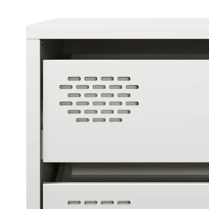 Credenza Bianca 68x39x73,5 cm in Acciaio Laminato a Freddo - homemem39