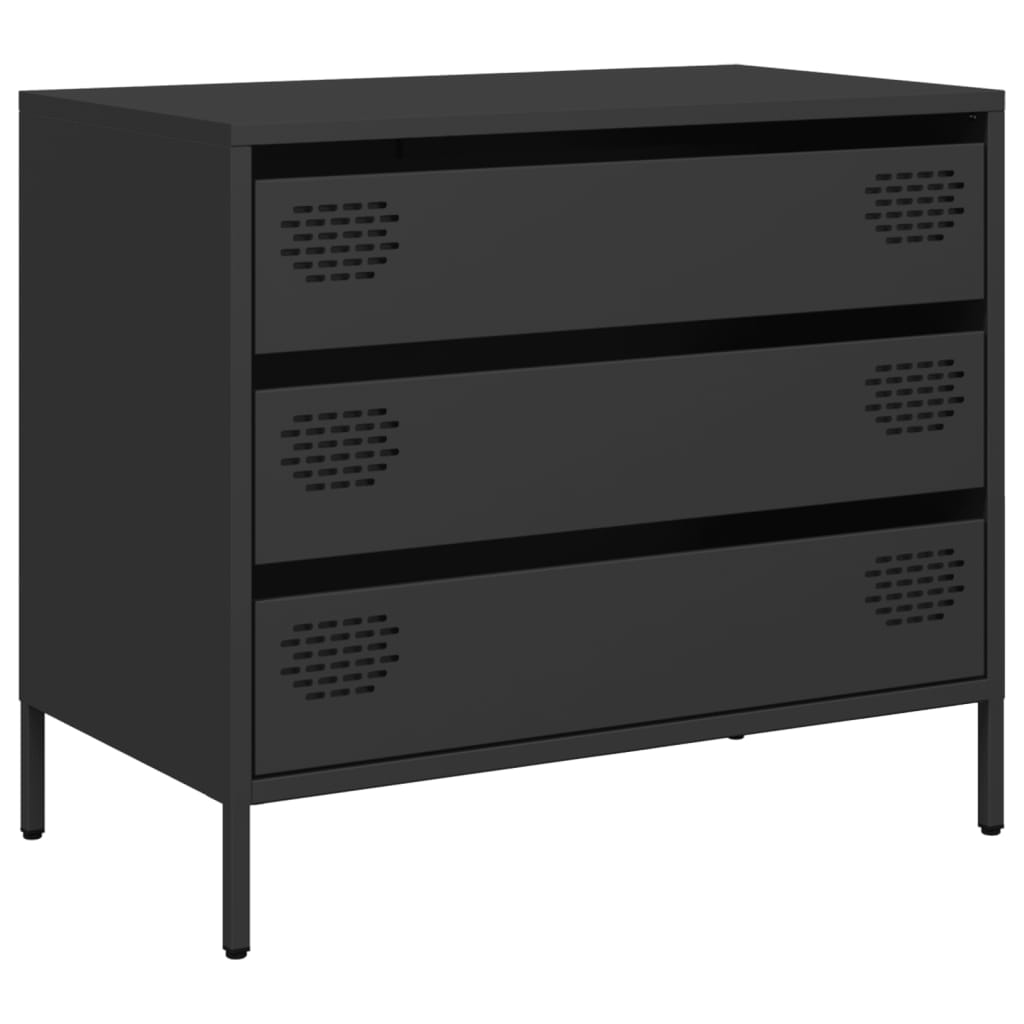 Credenza Nera 68x39x58,5 cm in Acciaio Laminato a Freddo - homemem39