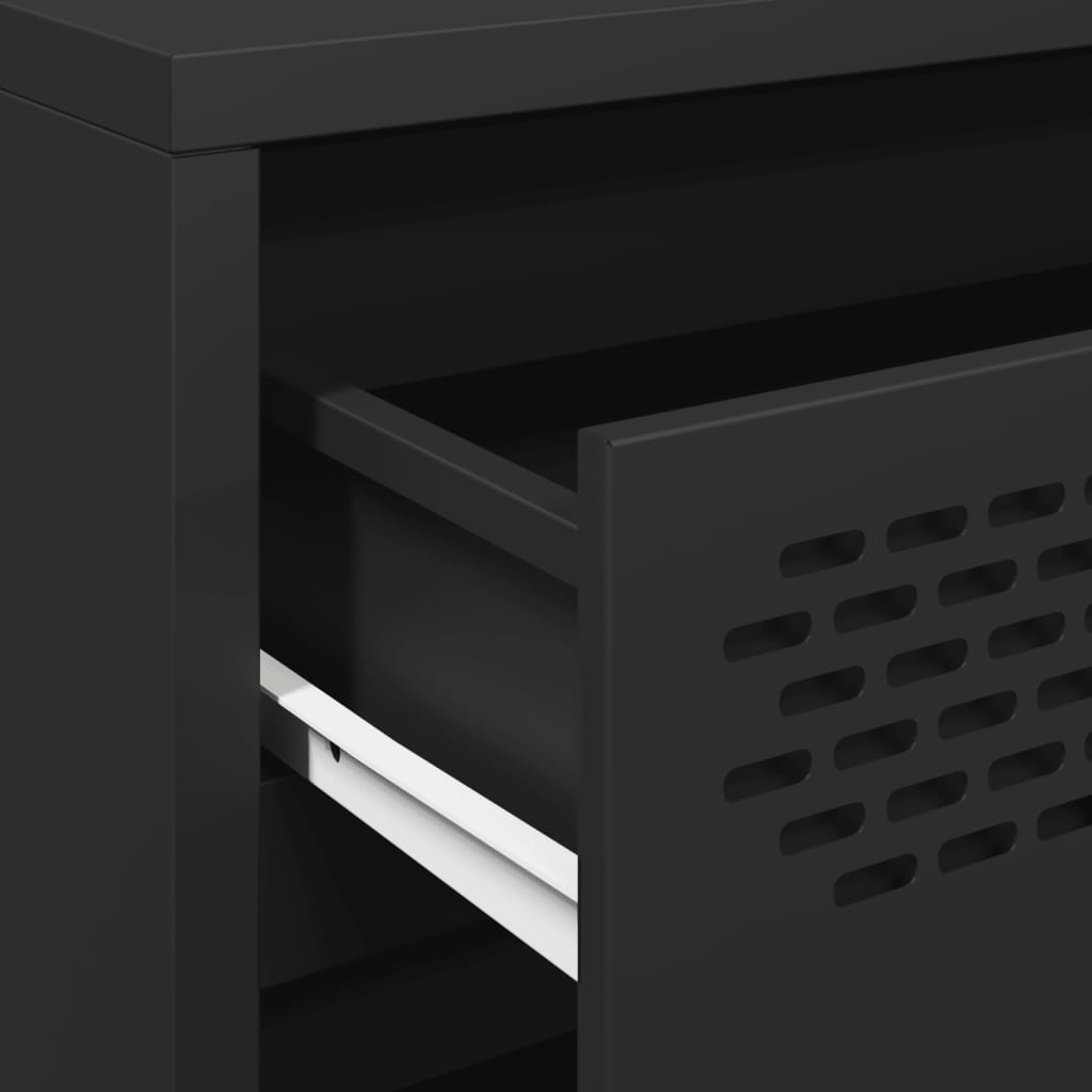 Credenza Nera 68x39x58,5 cm in Acciaio Laminato a Freddo - homemem39