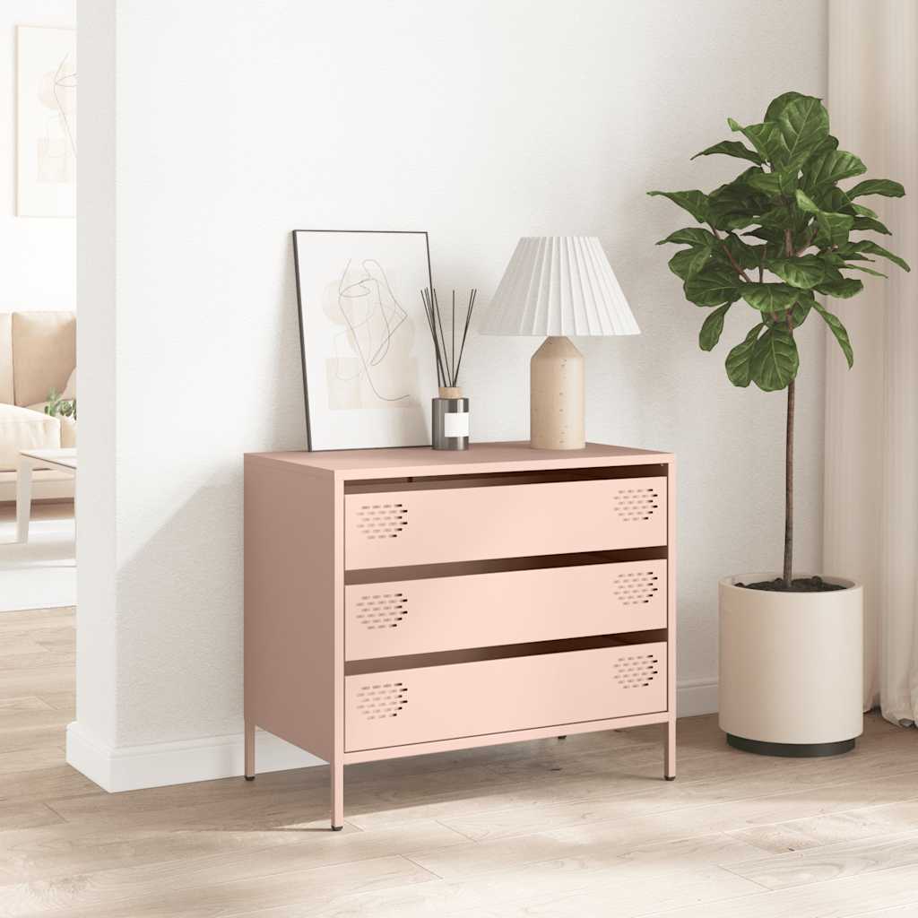 Credenza Rosa 68x39x58,5 cm in Acciaio Laminato a Freddo - homemem39