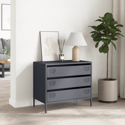 Credenza Antracite 68x39x58,5 cm in Acciaio Laminato a Freddo - homemem39