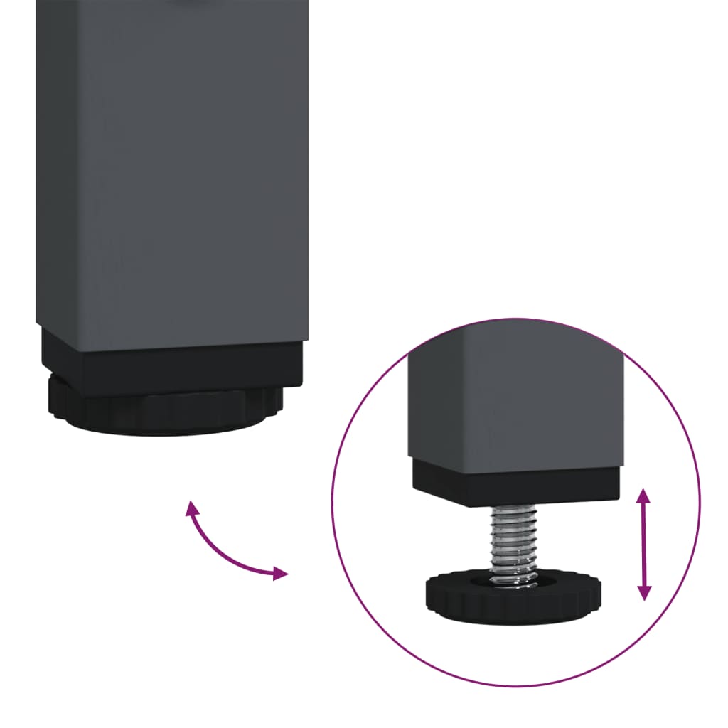 Credenza Antracite 68x39x58,5 cm in Acciaio Laminato a Freddo - homemem39