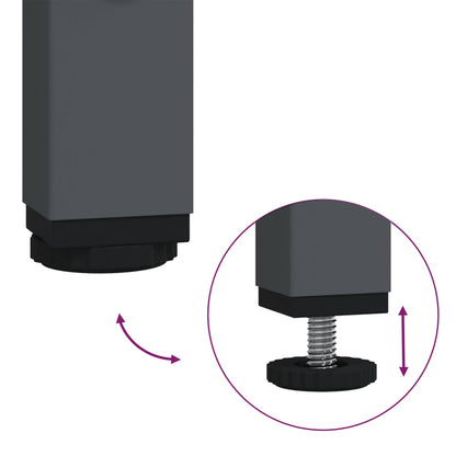 Credenza Antracite 68x39x58,5 cm in Acciaio Laminato a Freddo - homemem39