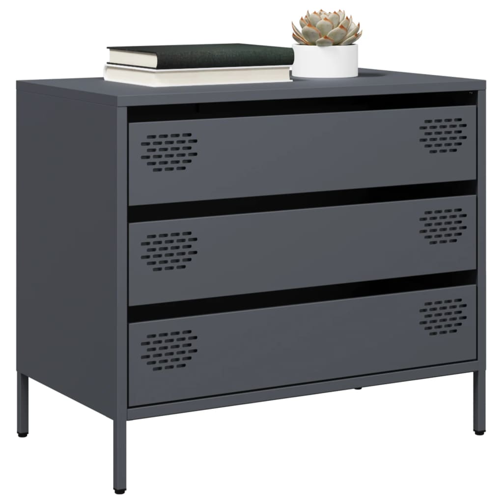 Credenza Antracite 68x39x58,5 cm in Acciaio Laminato a Freddo - homemem39