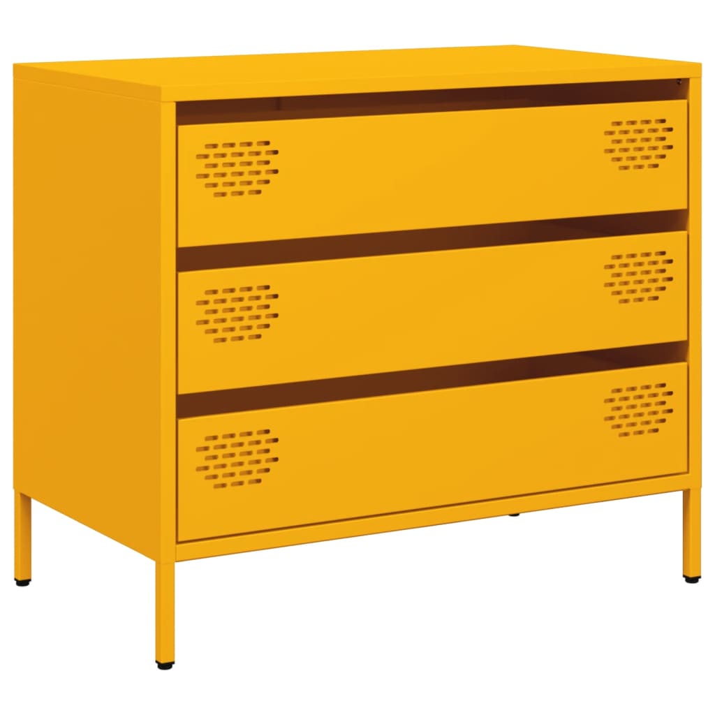 Credenza Giallo Senape 68x39x58,5 cm Acciaio Laminato a Freddo - homemem39