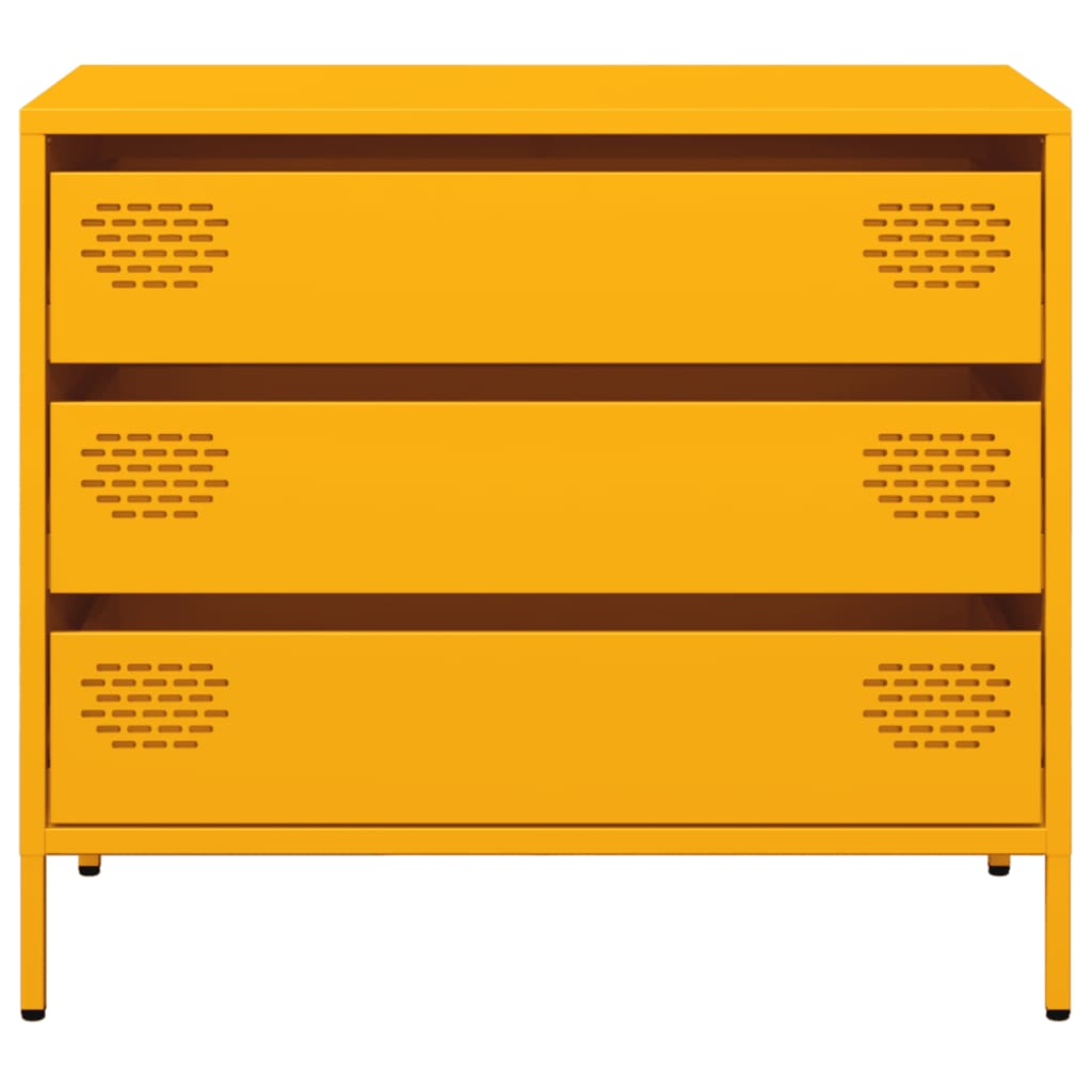 Credenza Giallo Senape 68x39x58,5 cm Acciaio Laminato a Freddo - homemem39