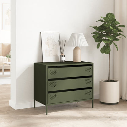 Credenza Verde Oliva 68x39x58,5 cm in Acciaio Laminato a Freddo - homemem39