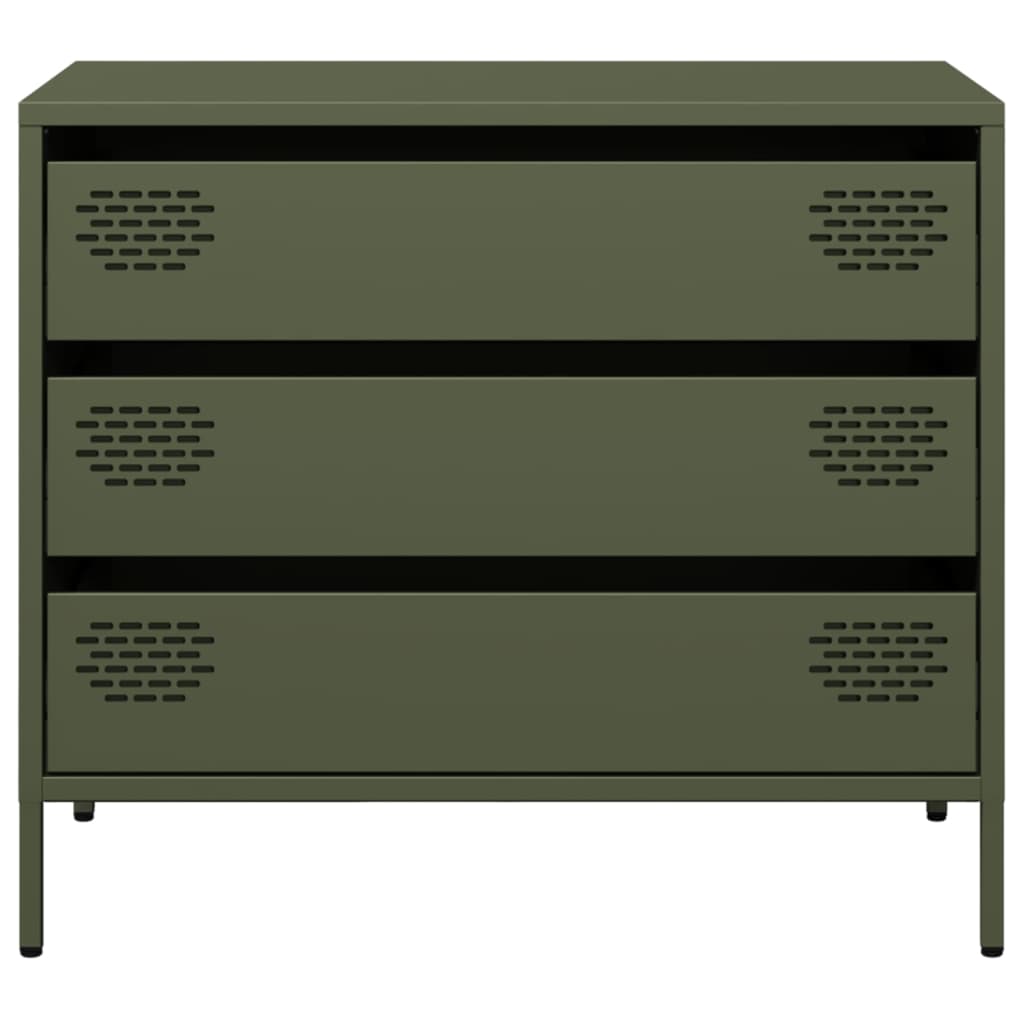Credenza Verde Oliva 68x39x58,5 cm in Acciaio Laminato a Freddo - homemem39