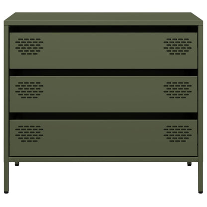 Credenza Verde Oliva 68x39x58,5 cm in Acciaio Laminato a Freddo - homemem39