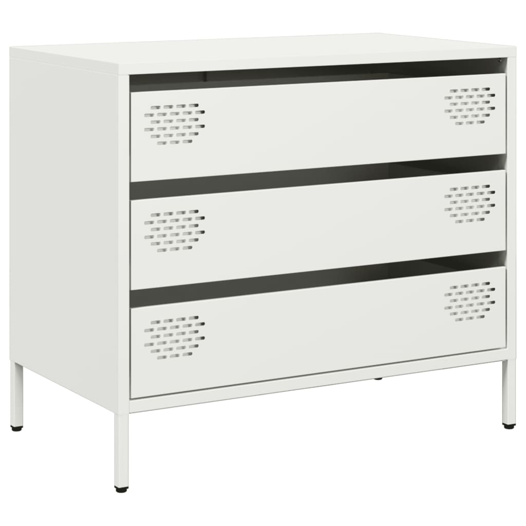 Credenza Bianca 68x39x58,5 cm in Acciaio Laminato a Freddo - homemem39