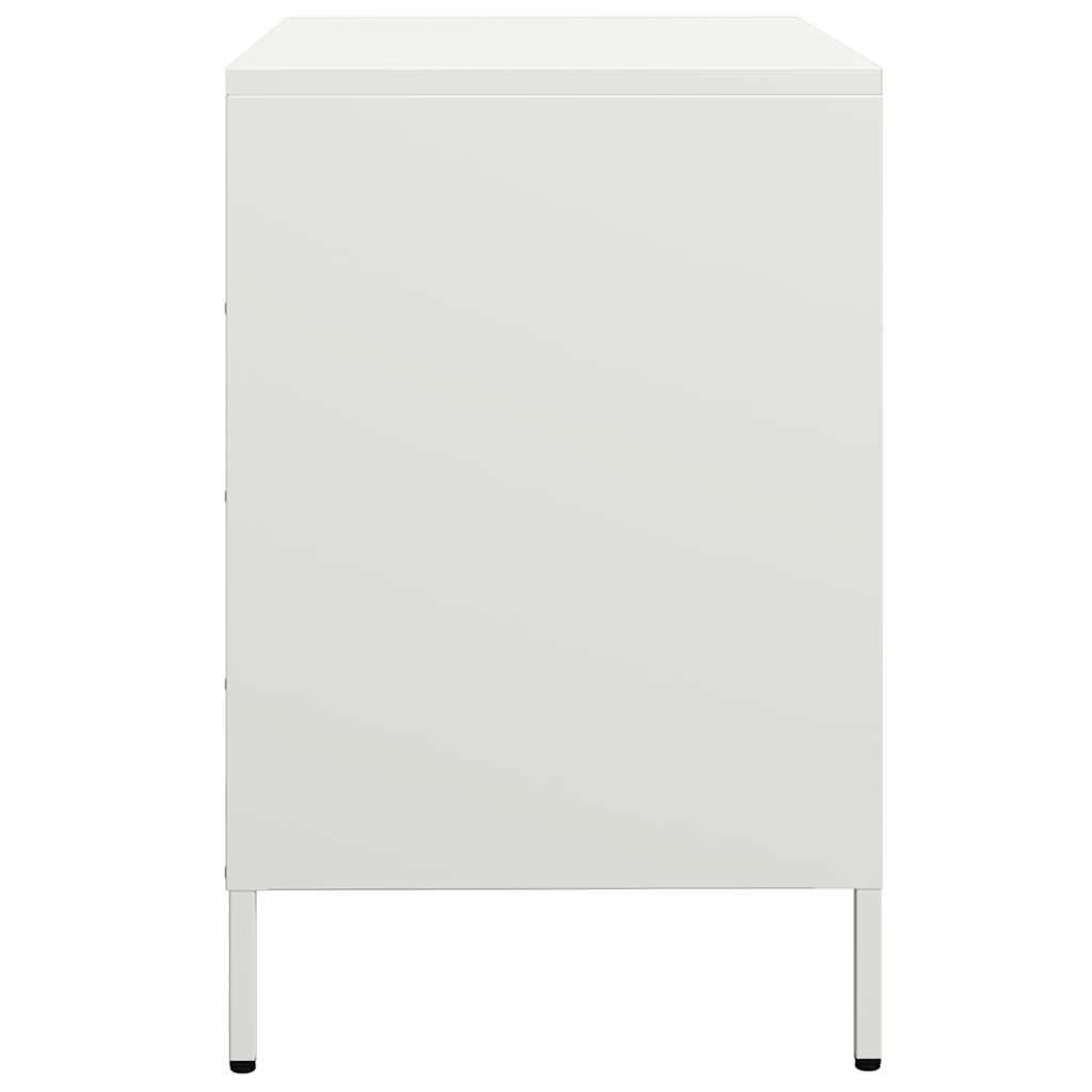 Credenza Bianca 68x39x58,5 cm in Acciaio Laminato a Freddo - homemem39