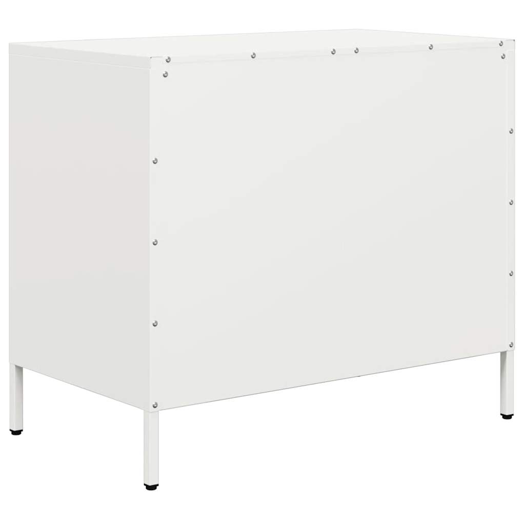 Credenza Bianca 68x39x58,5 cm in Acciaio Laminato a Freddo - homemem39