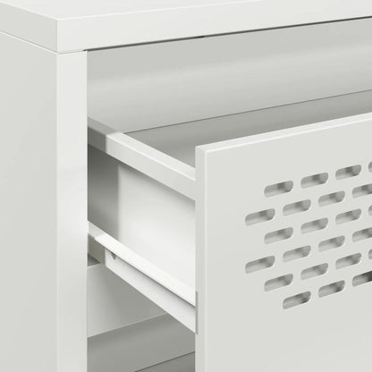 Credenza Bianca 68x39x58,5 cm in Acciaio Laminato a Freddo - homemem39