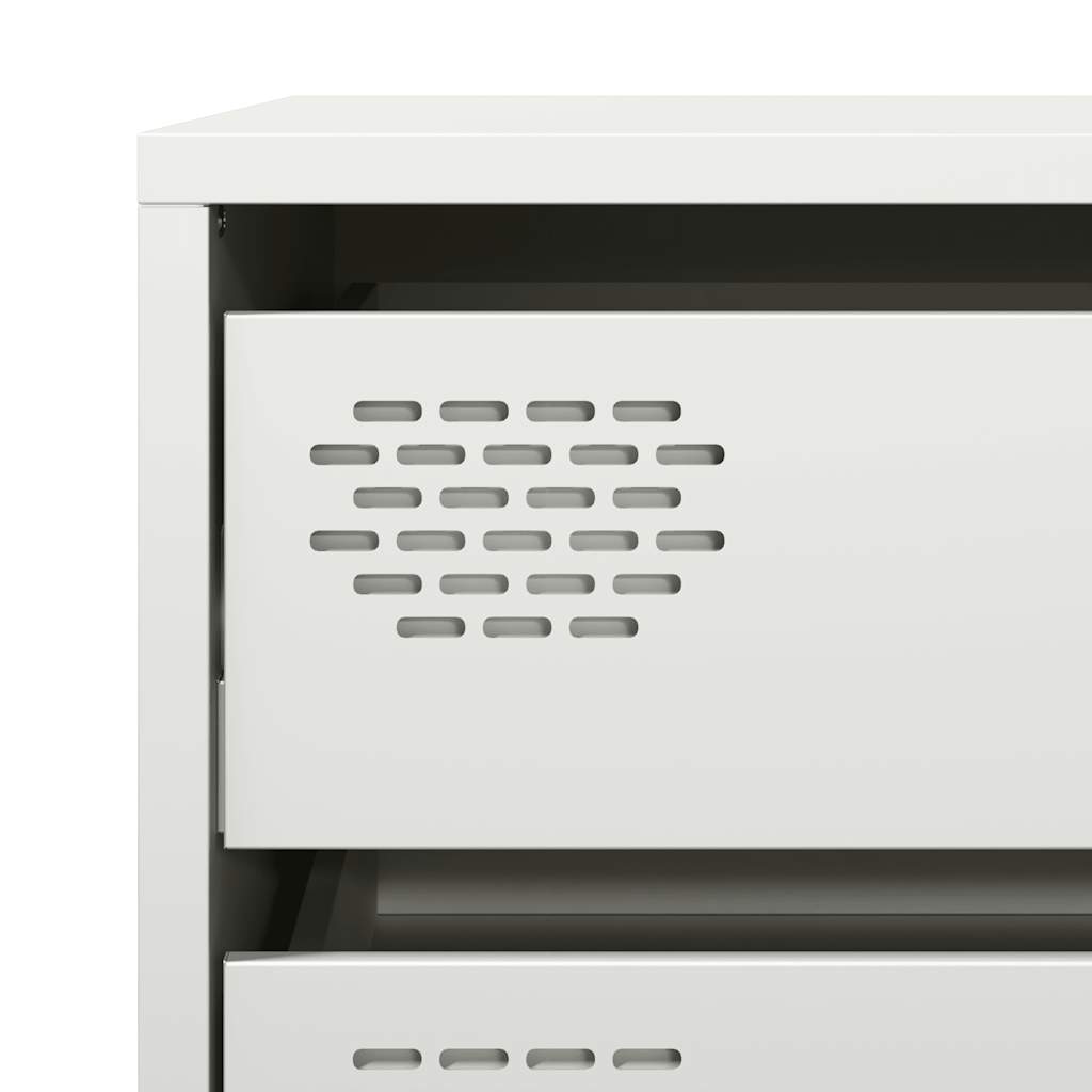 Credenza Bianca 68x39x58,5 cm in Acciaio Laminato a Freddo - homemem39