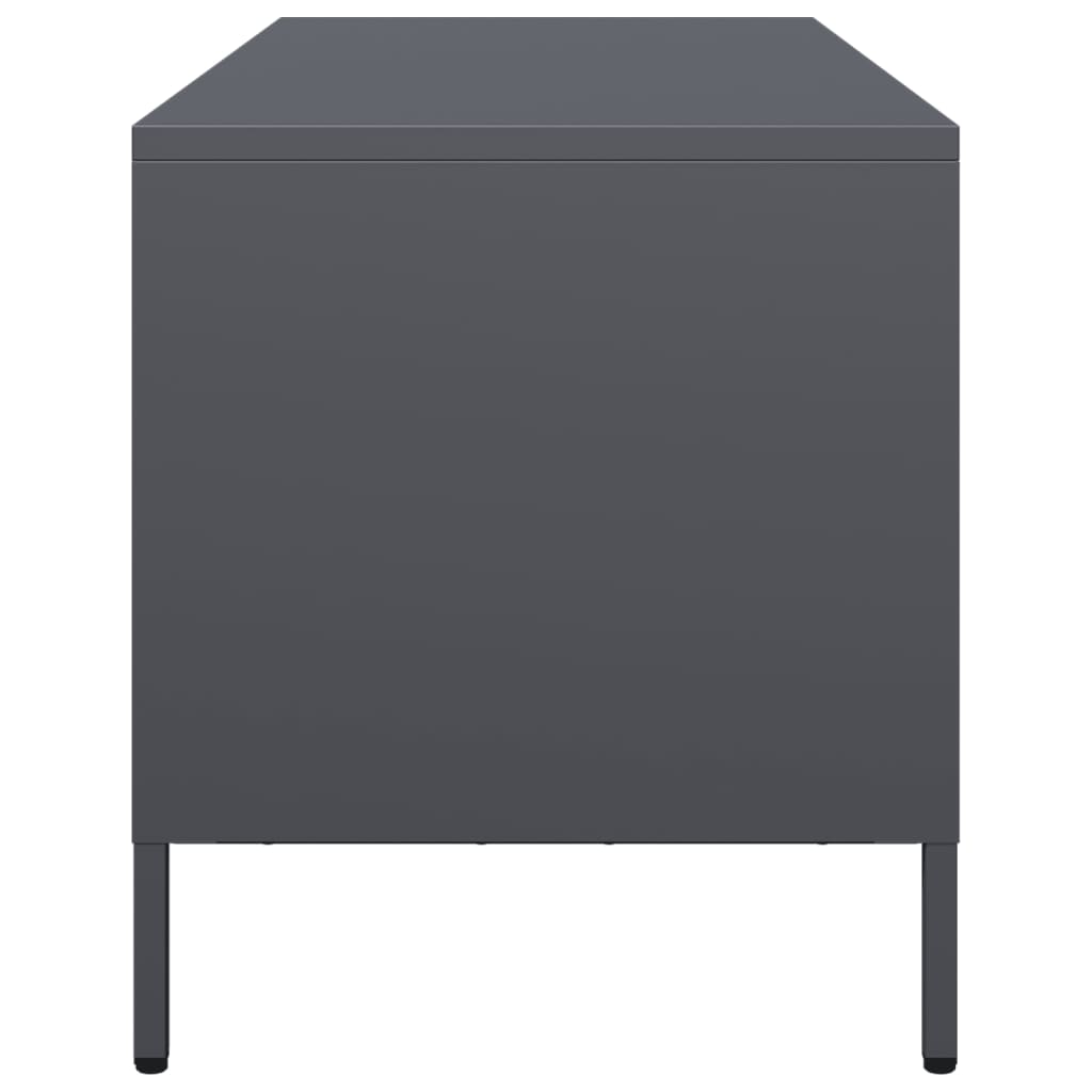 Mobile TV Antracite 101,5x39x43,5 cm Acciaio Laminato a Freddo - homemem39