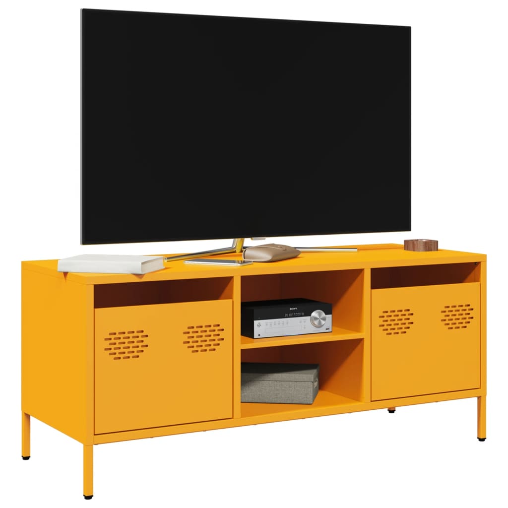 Mobile TV Giallo Senape 101,5x39x43,5 cm in Acciaio - homemem39