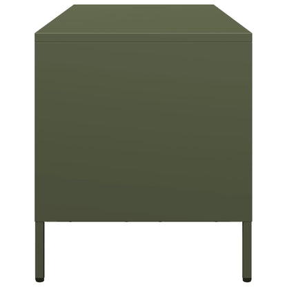 Mobile TV Verde Oliva 101,5x39x43,5cm Acciaio Laminato a Freddo - homemem39