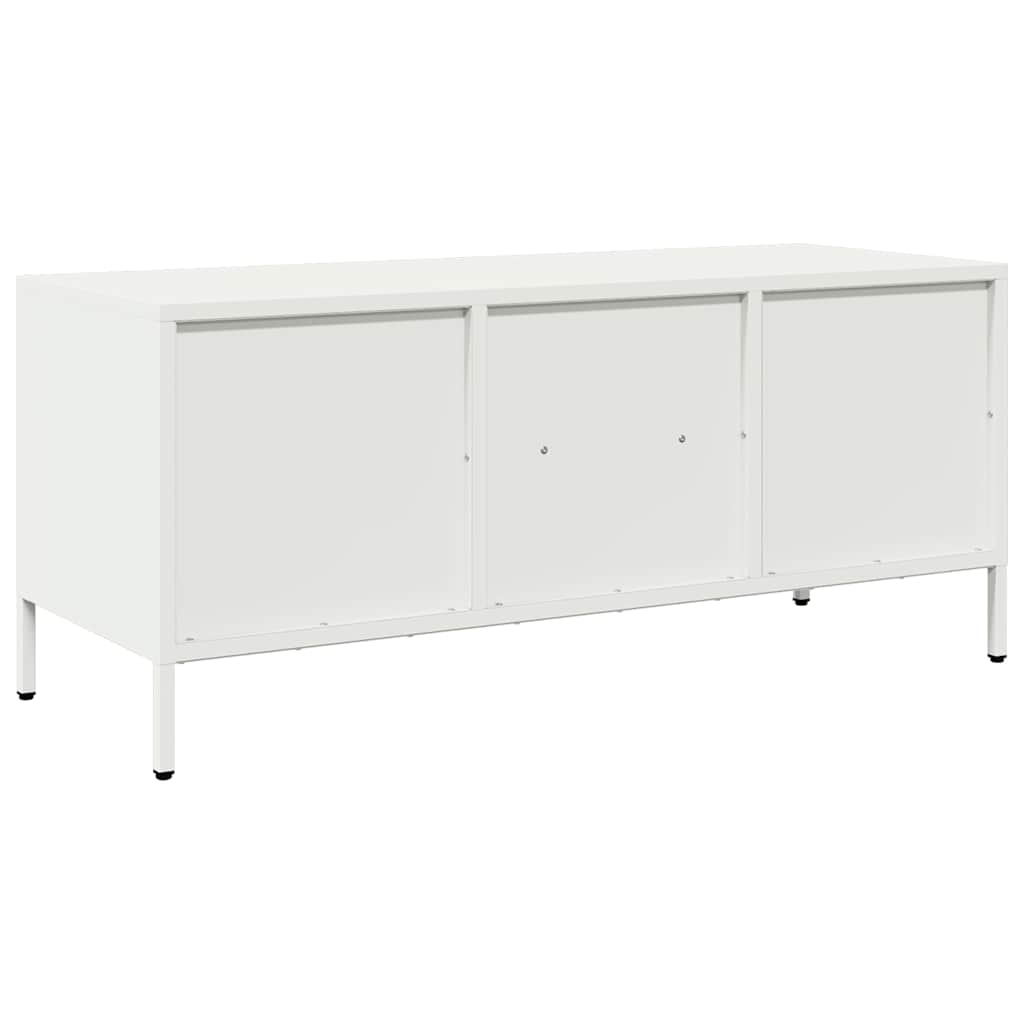 Mobile TV Bianco 101,5x39x43,5 cm in Acciaio Laminato a Freddo - homemem39