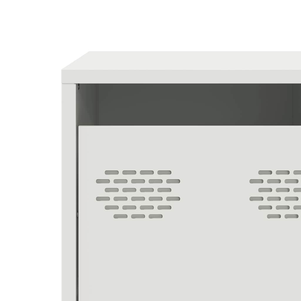 Mobile TV Bianco 101,5x39x43,5 cm in Acciaio Laminato a Freddo - homemem39