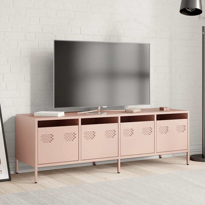 Mobile TV Rosa 135x39x43,5 cm in Acciaio Laminato a Freddo - homemem39