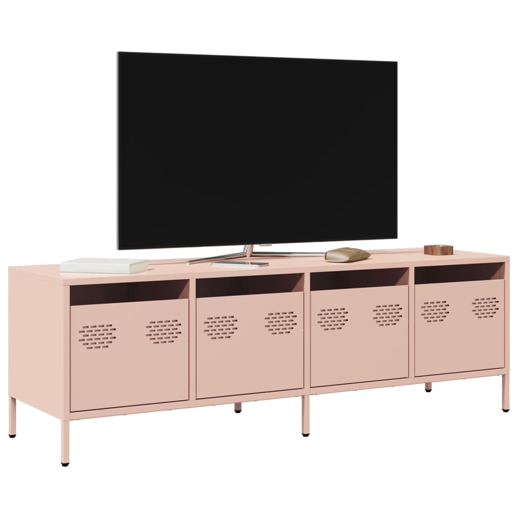 Mobile TV Rosa 135x39x43,5 cm in Acciaio Laminato a Freddo - homemem39