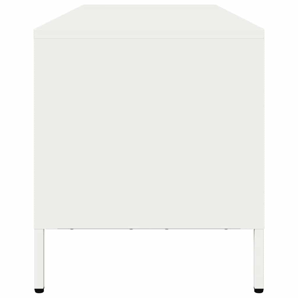 Mobile TV Bianco 135x39x43,5 cm in Acciaio Laminato a Freddo - homemem39