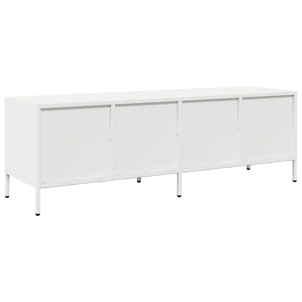Mobile TV Bianco 135x39x43,5 cm in Acciaio Laminato a Freddo - homemem39