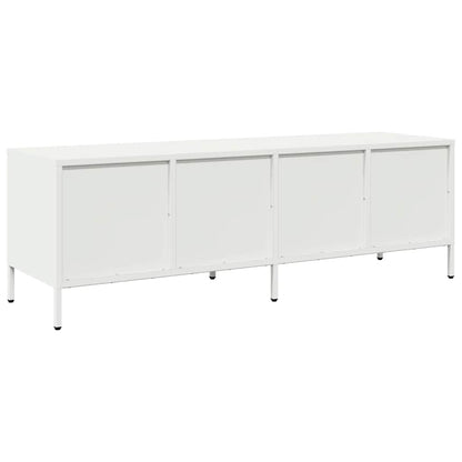 Mobile TV Bianco 135x39x43,5 cm in Acciaio Laminato a Freddo - homemem39