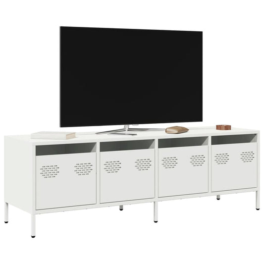Mobile TV Bianco 135x39x43,5 cm in Acciaio Laminato a Freddo - homemem39