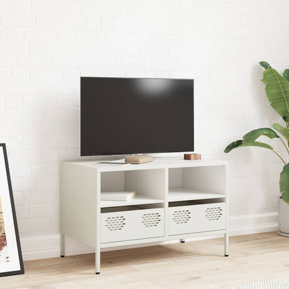 Mobile TV Bianco 68x39x43,5 cm in Acciaio Laminato a Freddo - homemem39