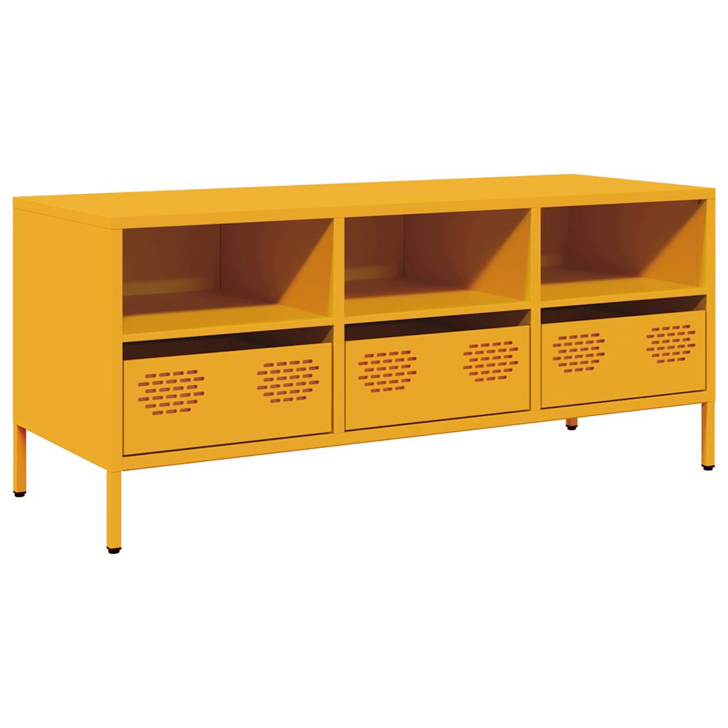 Mobile TV Giallo Senape 101,5x39x43,5 cm in Acciaio - homemem39