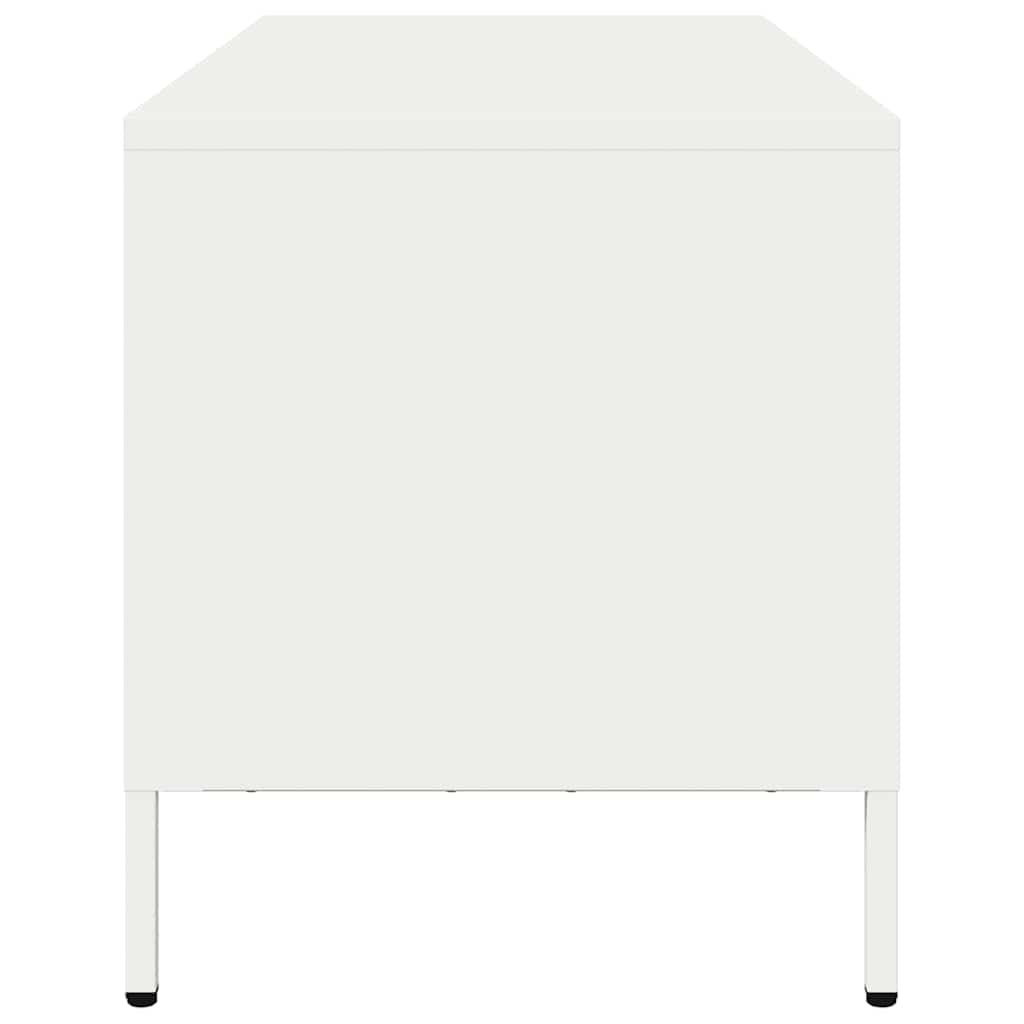 Mobile TV Bianco 101,5x39x43,5 cm in Acciaio Laminato a Freddo - homemem39
