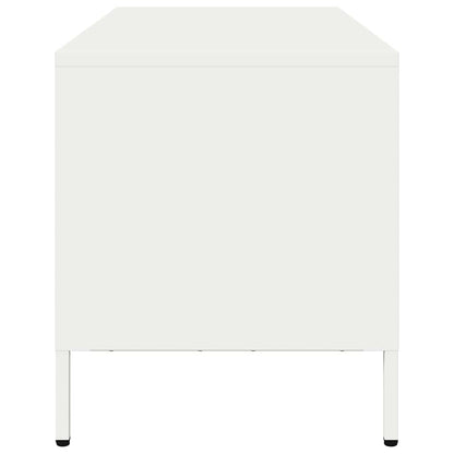 Mobile TV Bianco 101,5x39x43,5 cm in Acciaio Laminato a Freddo - homemem39