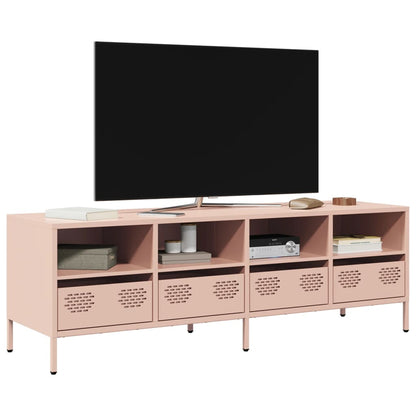 Mobile TV Rosa 135x39x43,5 cm in Acciaio Laminato a Freddo - homemem39