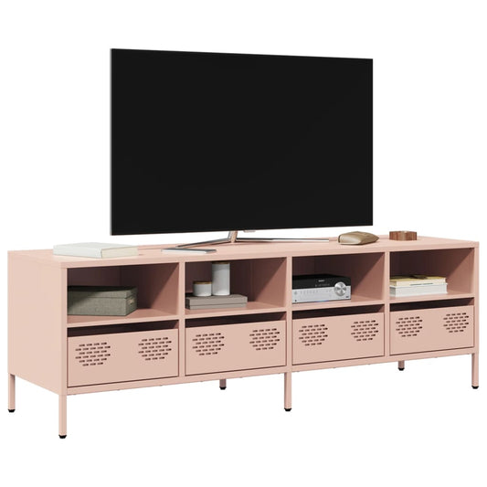 Mobile TV Rosa 135x39x43,5 cm in Acciaio Laminato a Freddo - homemem39
